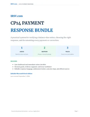 Cover of the CP14 Payment Response Bundle